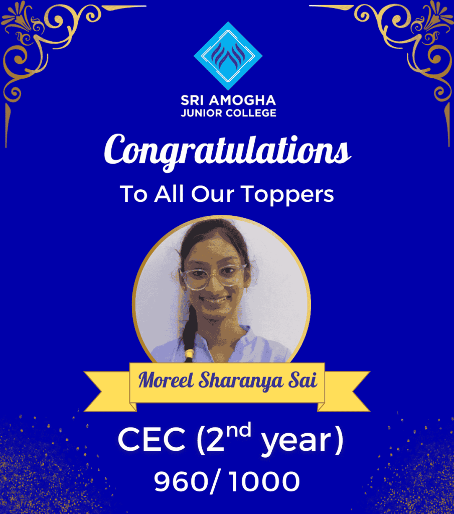 Intermediate & Junior College in Hyderabad -SAJC CEC Second year topper with 960 marks