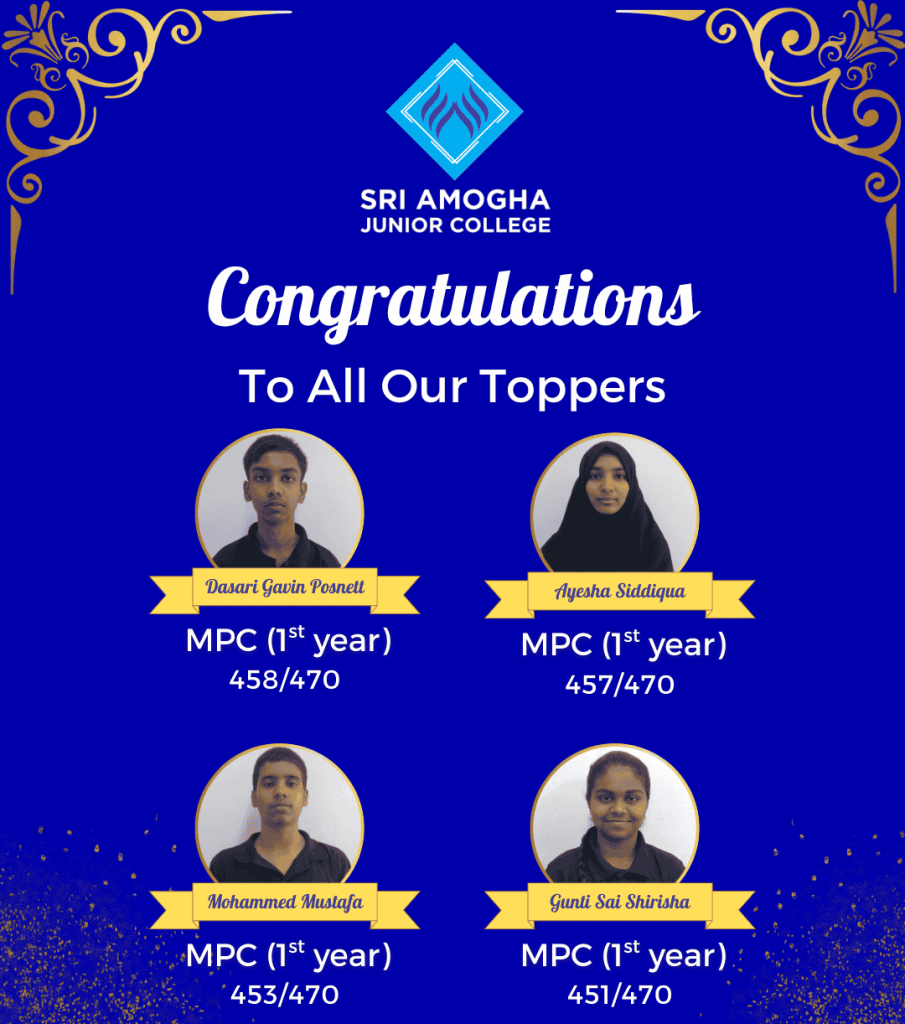 MPC College & IIT Coaching in Hyderabad - MPC first year topper s